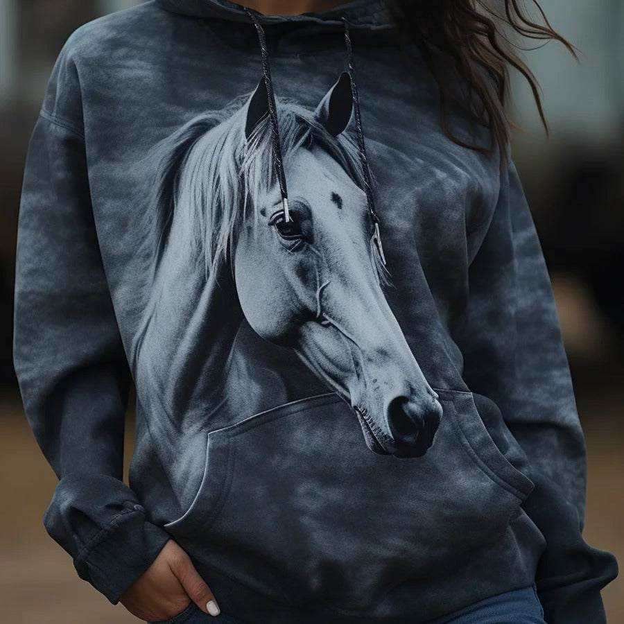 Cozy Loose Fit Hooded Long Sleeve Pullover Sweater