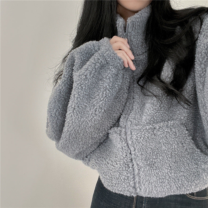 Women's Cozy Faux Lamb Fur Zip Cardigan & Thermal Coat
