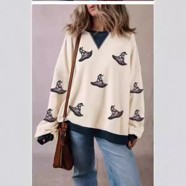 Casual Printed Long Sleeve Pullover Sweatshirt