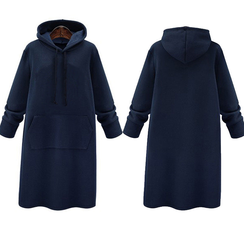Sparkling Mid-Length Hooded Sweater Dress