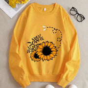 Cozy Letter Print Fleece Long Sleeve Casual Sweatshirt