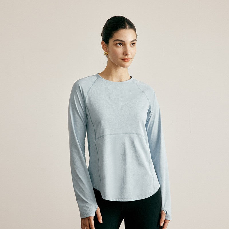 Women's Solid Loose Fit Versatile Round Neck T-Shirt