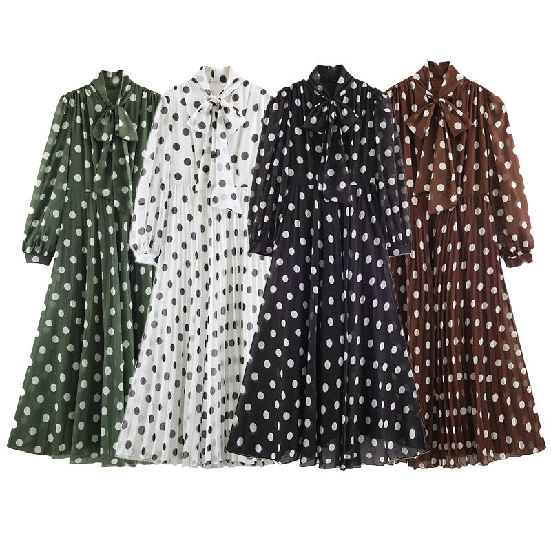 Fashionable Versatile and Chic Casual Polka Dot Long Dress