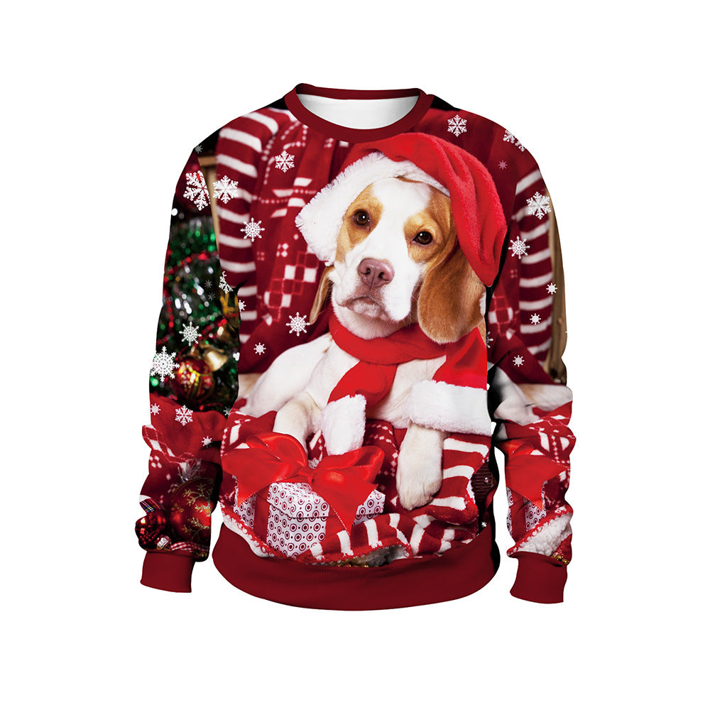 Festive Animal Print Christmas Sweater for Women