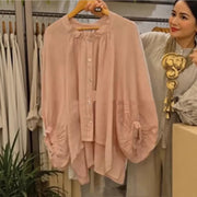 Women's Casual Loose Cotton-Linen Long-Sleeve Shirt