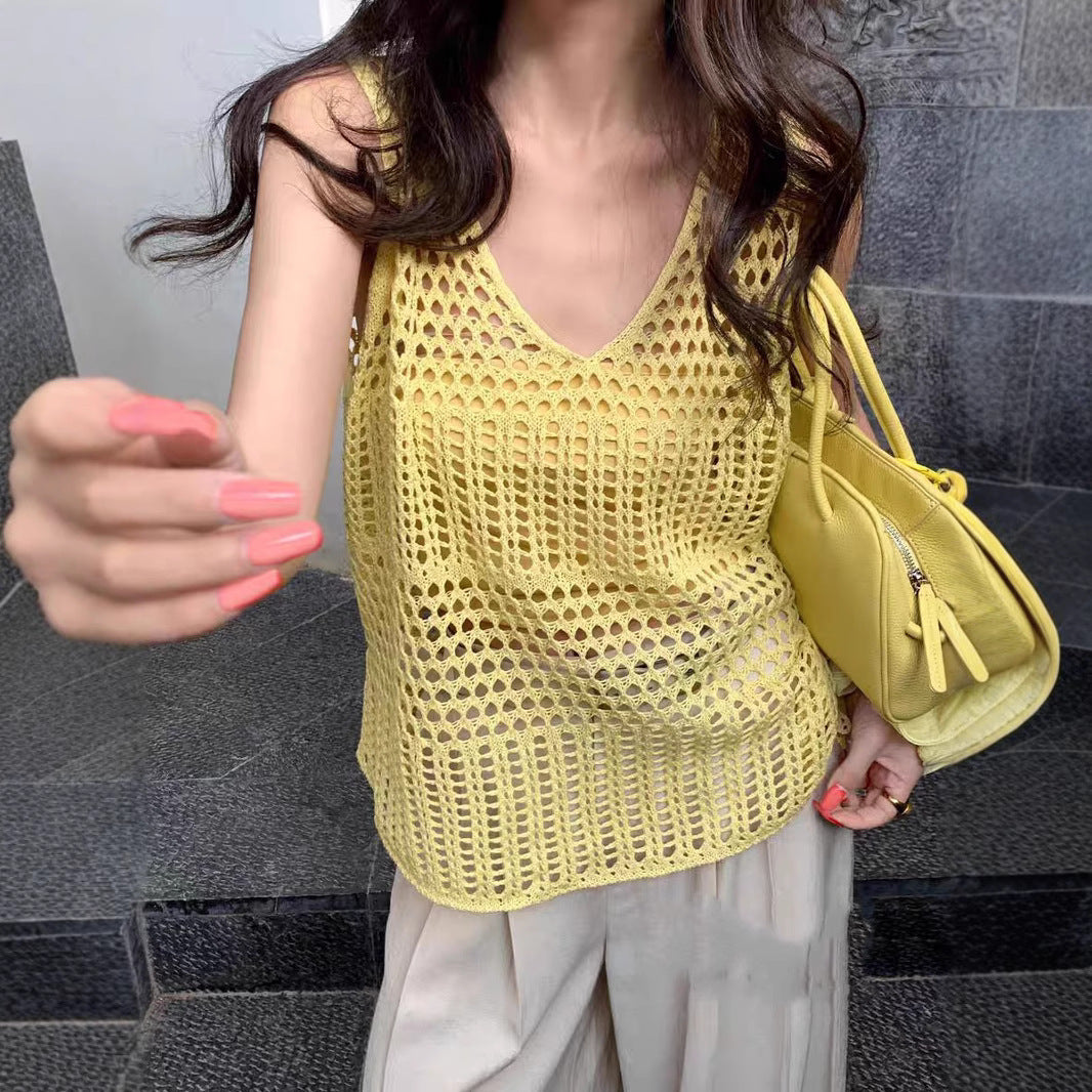 Slimming Knitted Vest – Korean Design, Loose Fit, Pure Style