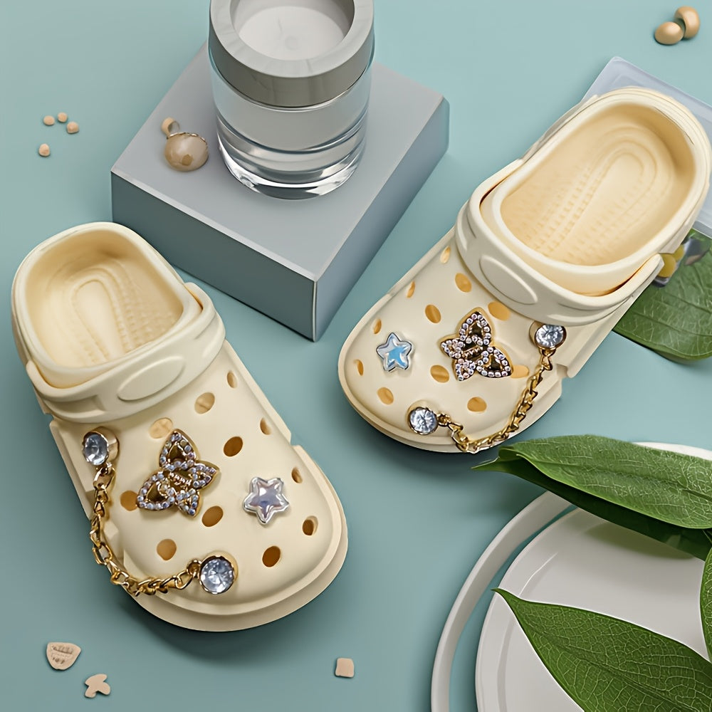 Girls EVA Sandals with Pearl Decoration – Breathable Round‑Toe, Lightweight Non‑Slip