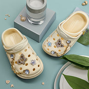 Girls EVA Sandals with Pearl Decoration – Breathable Round‑Toe, Lightweight Non‑Slip