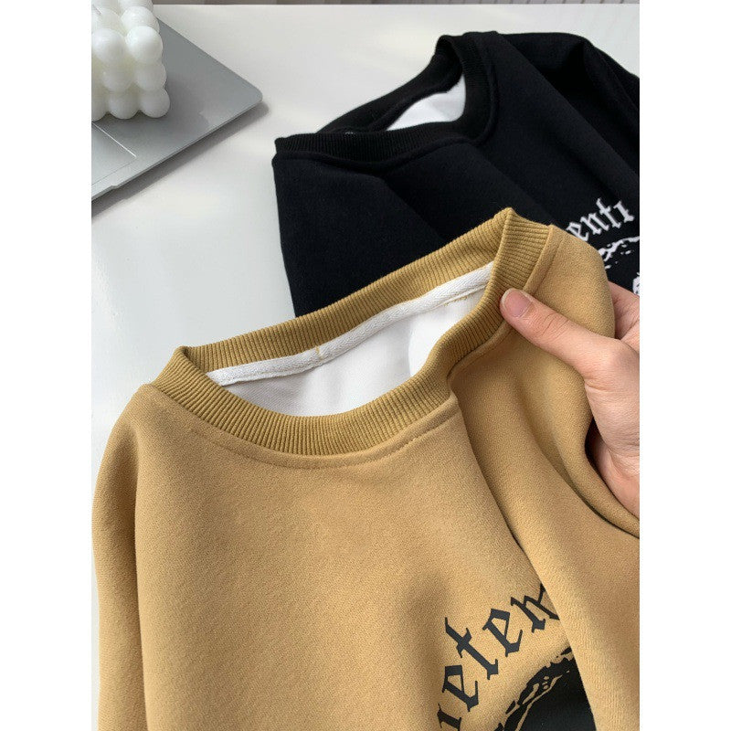 Chic Animal Print Round Neck Pullover Sweater
