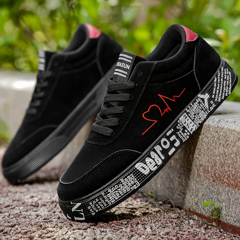 Men’s Low-Top Fashion Skate Shoes with Printed Soles