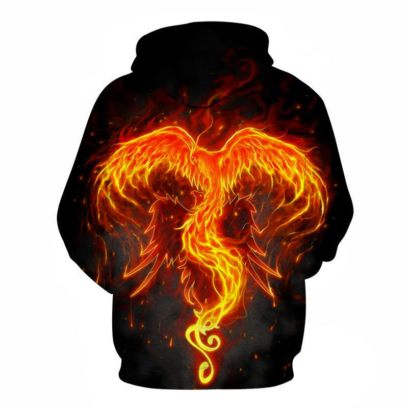 Flame Phoenix 3D Casual Loose Hoodie