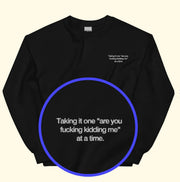 Chic Croissant Print Round-Neck Streetwear Sweatshirt