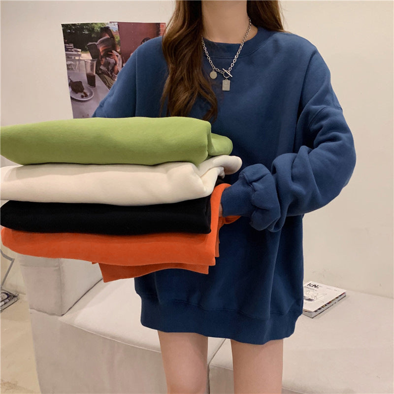 Cozy Solid Color Fur-Trim Women's Sweater