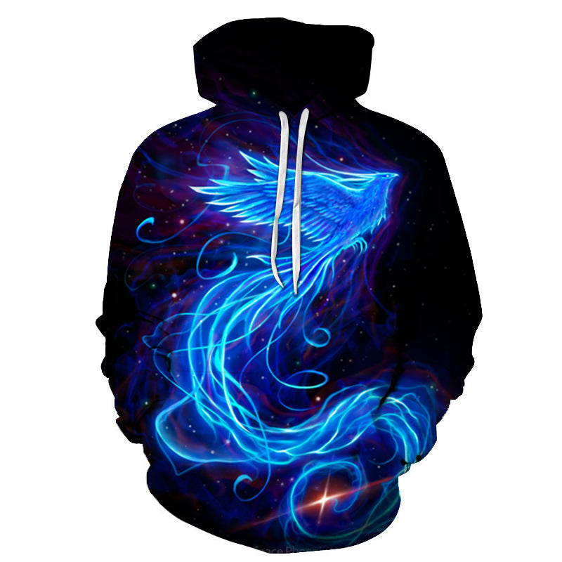 Flame Phoenix 3D Casual Loose Hoodie