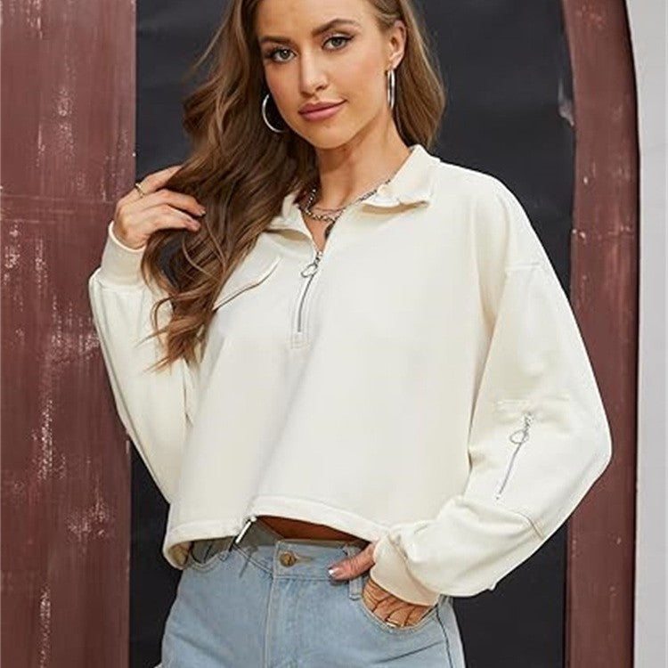Women's Casual Long Sleeve Half-Zip Sweatshirt