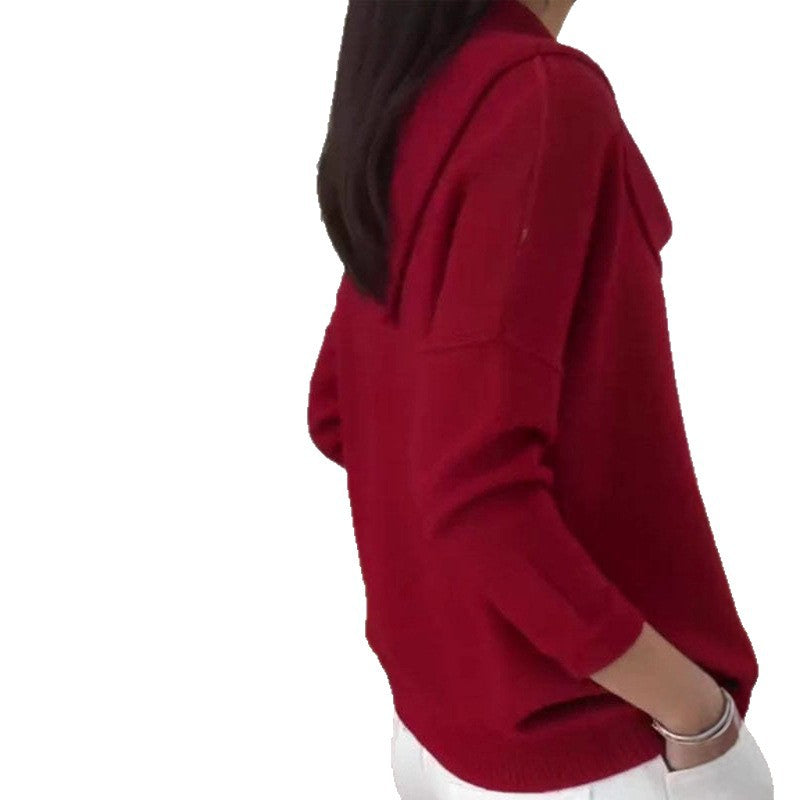 Autumn and Winter New Solid Color Long-sleeved Sweater