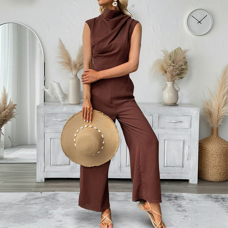 Chic Sleeveless Boat-Neck Wide-Leg Jumpsuit