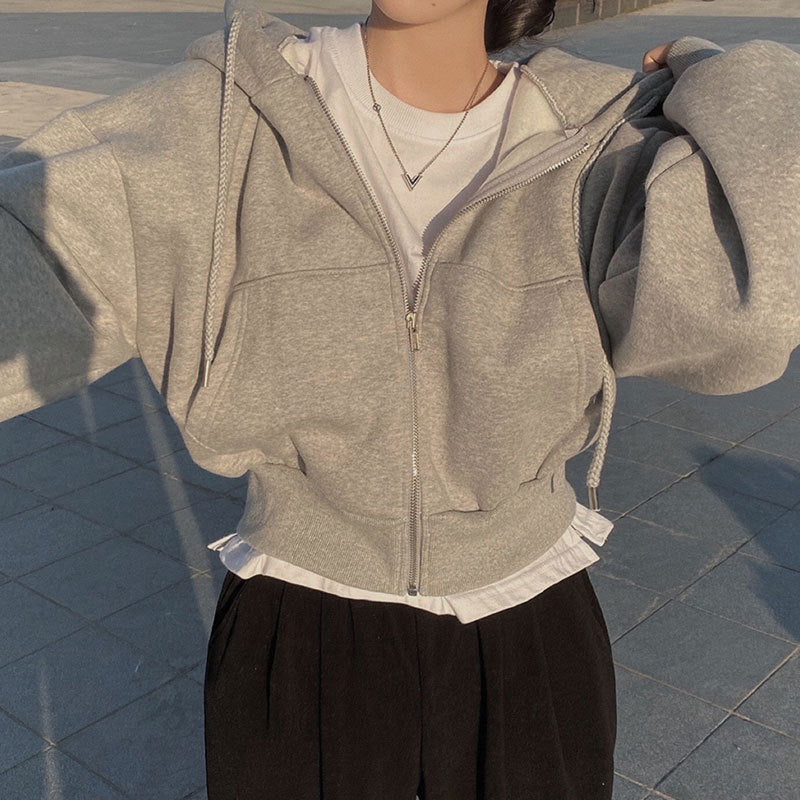 Casual Loose Long Sleeve Drawstring Hoodie