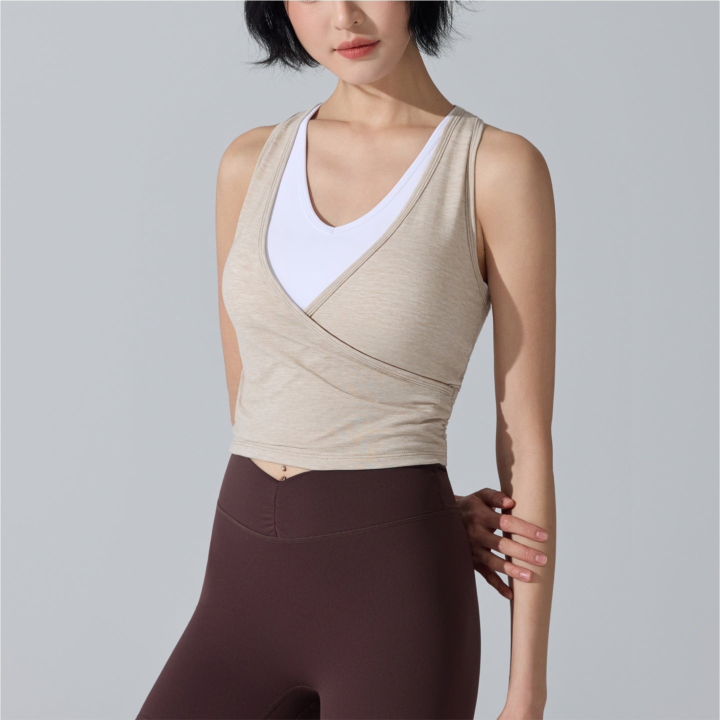 Quick-Dry Breathable Yoga Vest with Integrated Cup Padding