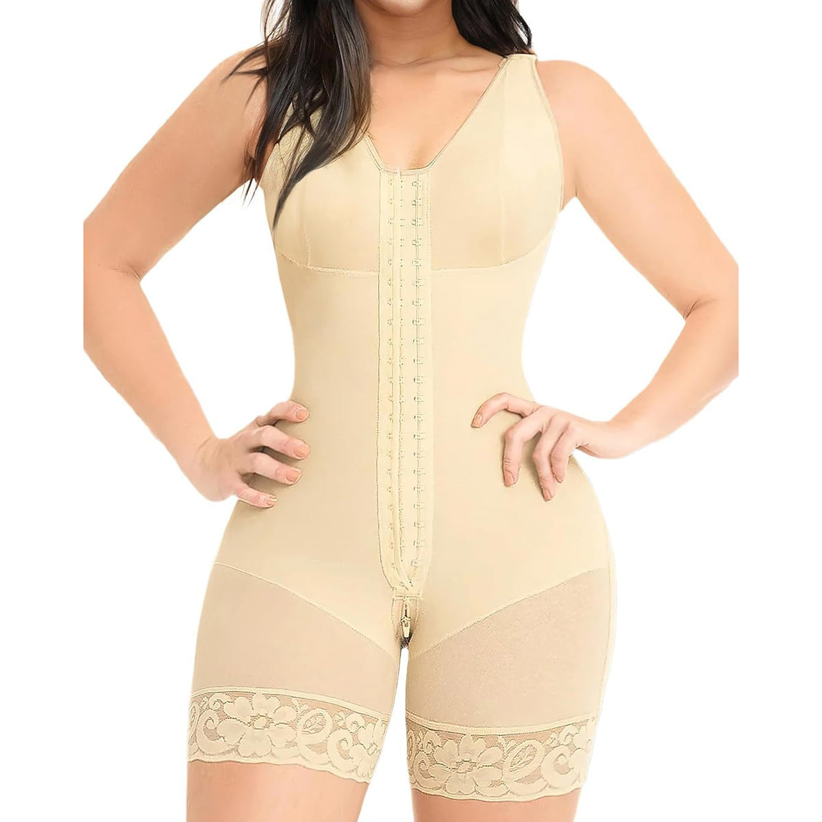 Plus Size Zipper Crotch Shapewear Corset Bodysuit