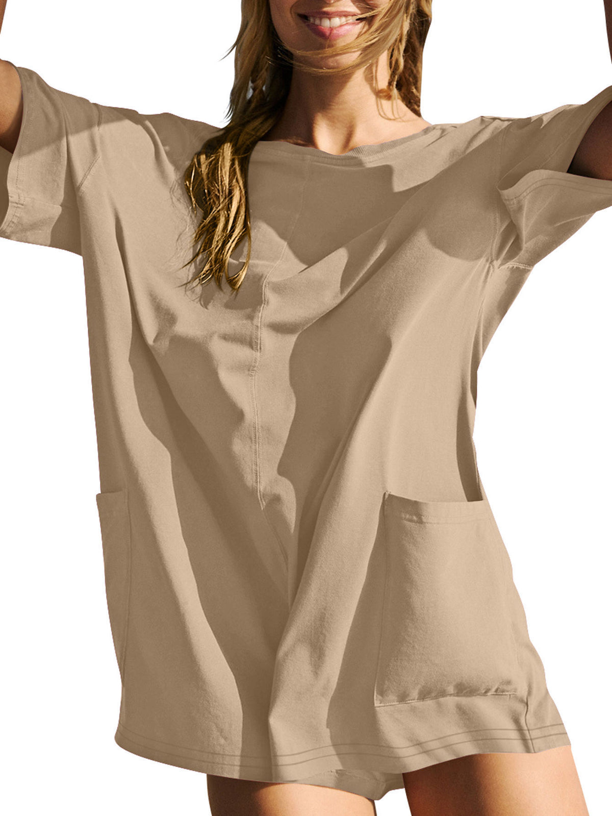 Women's Casual Loose Pocket Jumpsuit Romper
