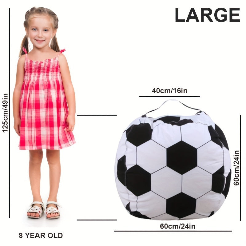 Large Stuffed Animal Storage Bean Bag Chair Cover with Handle and Zipper