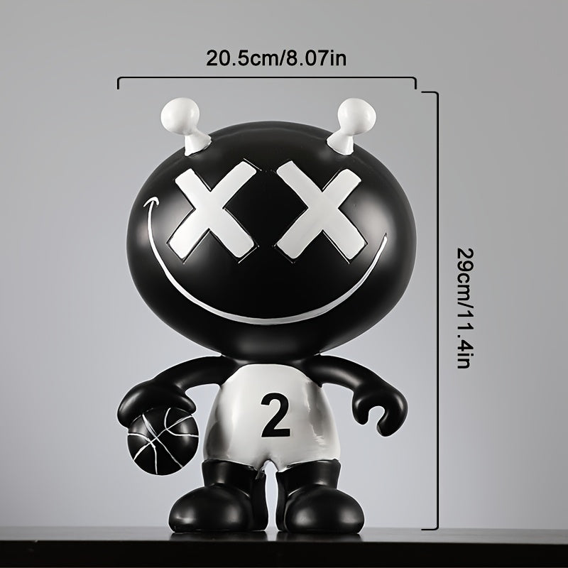 Large Abstract Cartoon Basketball Figurine for Home or Bar Decor