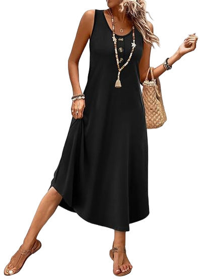 Sleeveless Midi Dress Summer Casual