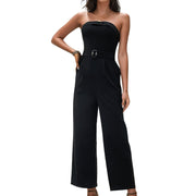 Sleeveless Tube Top Straight-Leg Jumpsuit
