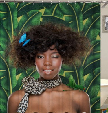 African Girl Digital Print Shower Curtain