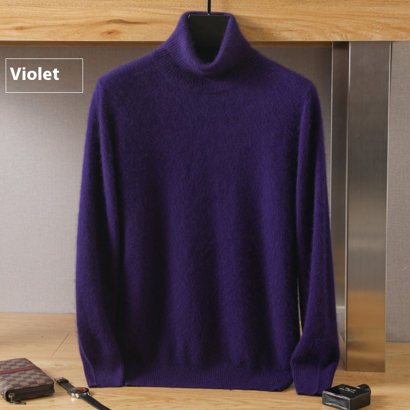 Men's Cozy High-Collar Solid Pullover Sweater