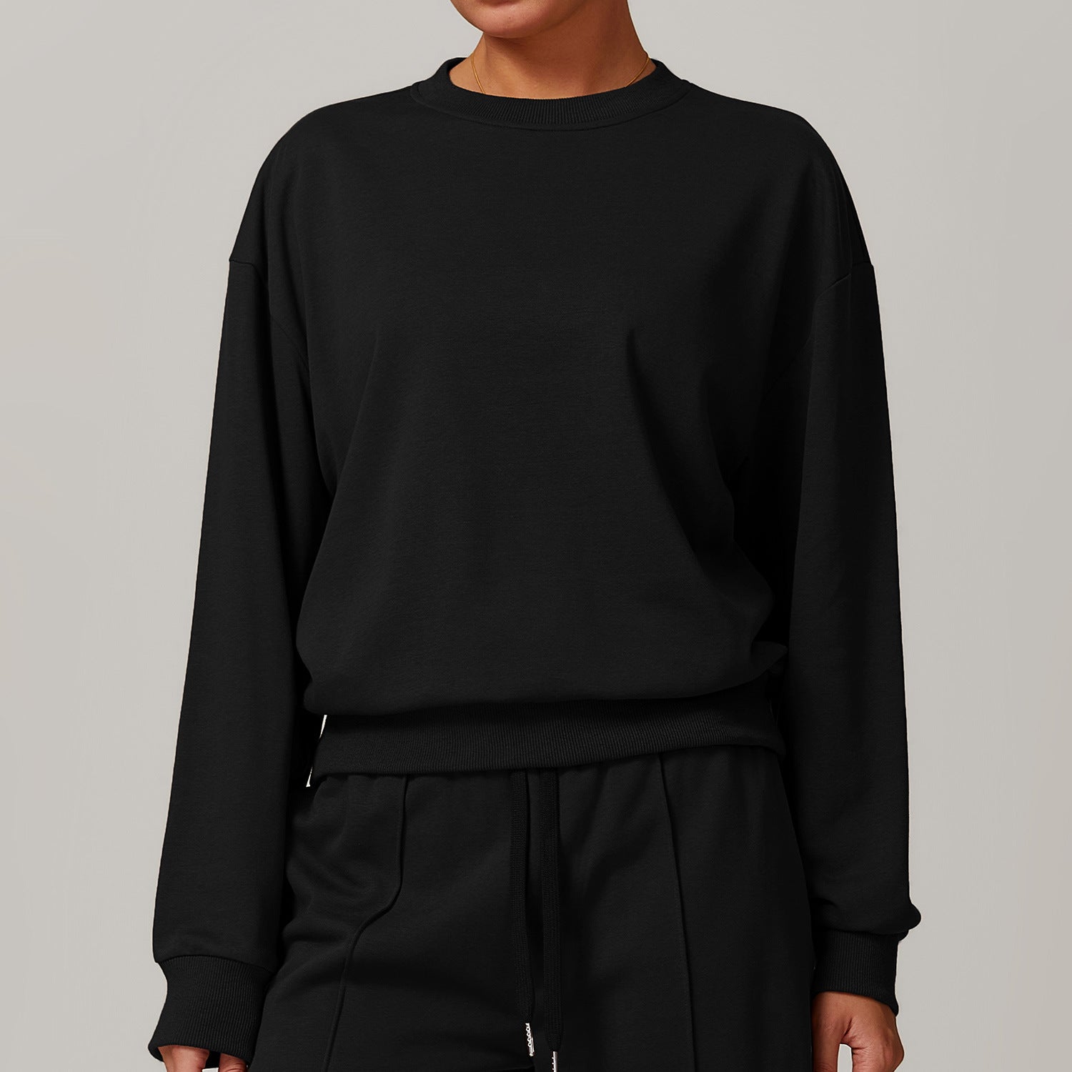Women's Casual Knitted Round Neck Sports Sweater