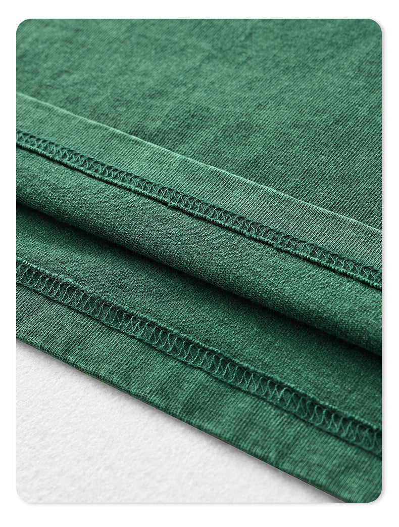 Solid Blank Ribbed Sleeve T Shirt