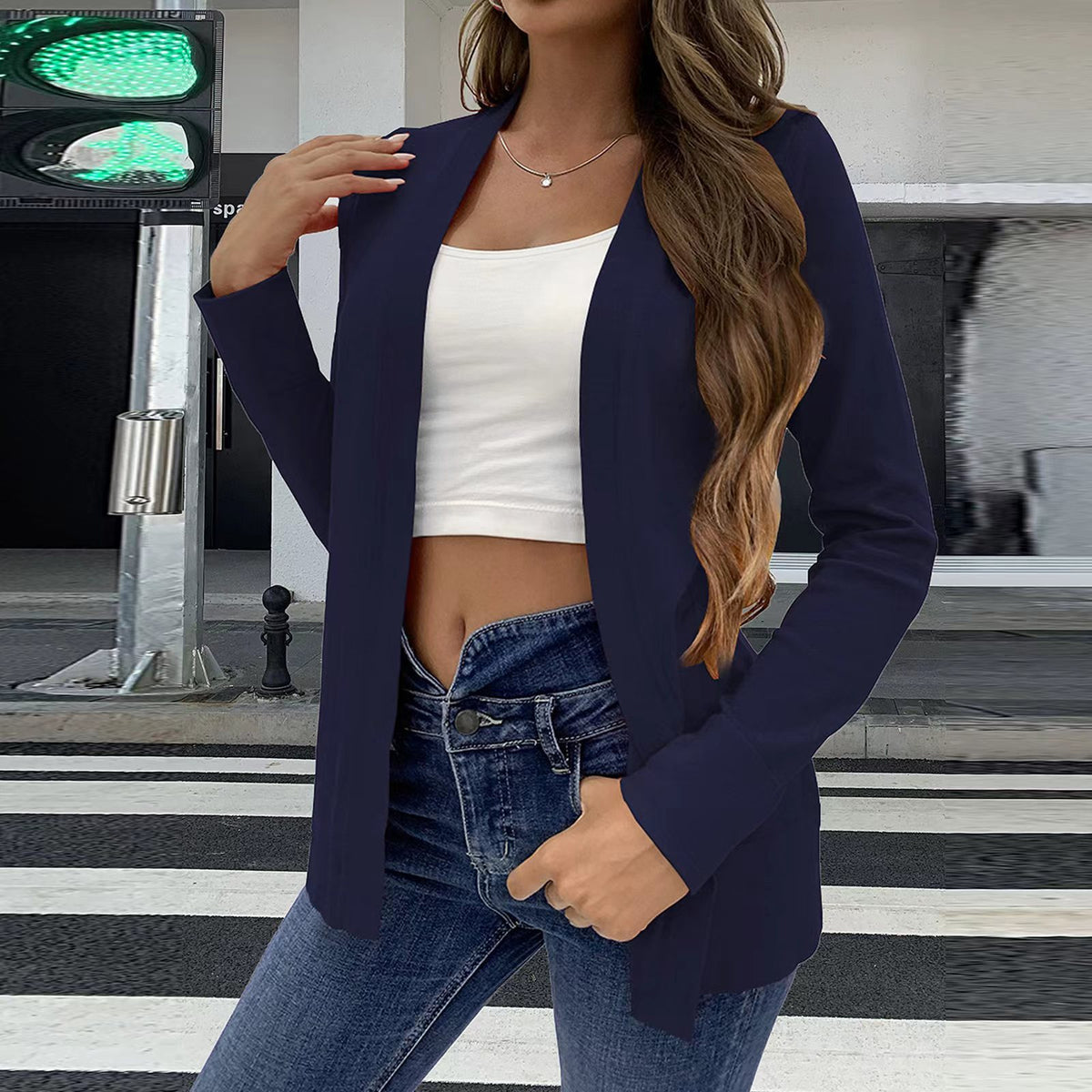 Womens Simple All-match Knitted Cardigan Coat