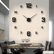 Modern 3D Digital Wall Clock, Silent, Black Digital Wall Clock, Creative Decoration, Nordic Style, Simple And Fashionable, Suitable For Living Rooms And Bedrooms, Silent Wall Clock With Date And Temperature Display