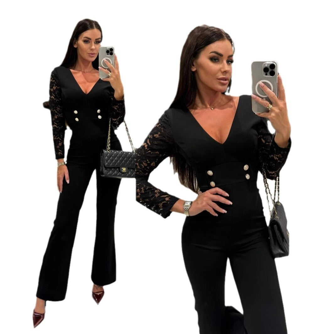 Chic Mid-Waist Commuter Jumpsuit for Women