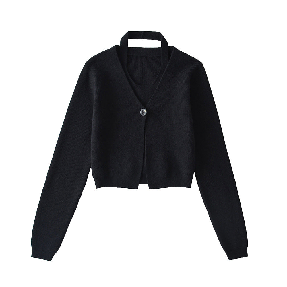 Chic Knit Cardigan & Vest Set for Effortless Style