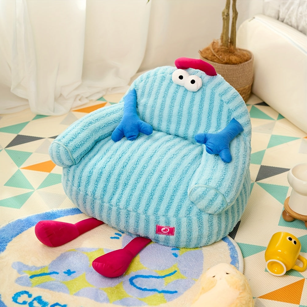 Cozy Pet Sofa Detachable, Washable Striped Pet Sofa For Cats & Small Dogs  Trendy All-season Cozy Nest With Plush Ribbed Texture, Mixed Colors, Durable Polyester & Polypropylene Fiber Filling, Pet