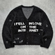 Cardigan V-neck Women's Sweater Jacquard Jacket