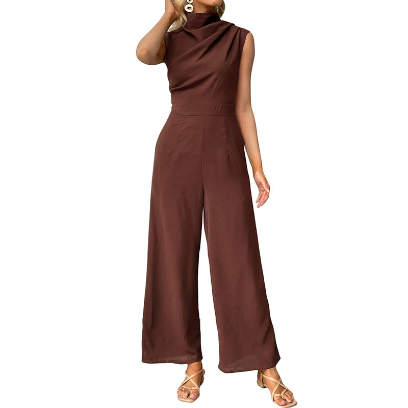 Chic Sleeveless Boat-Neck Wide-Leg Jumpsuit