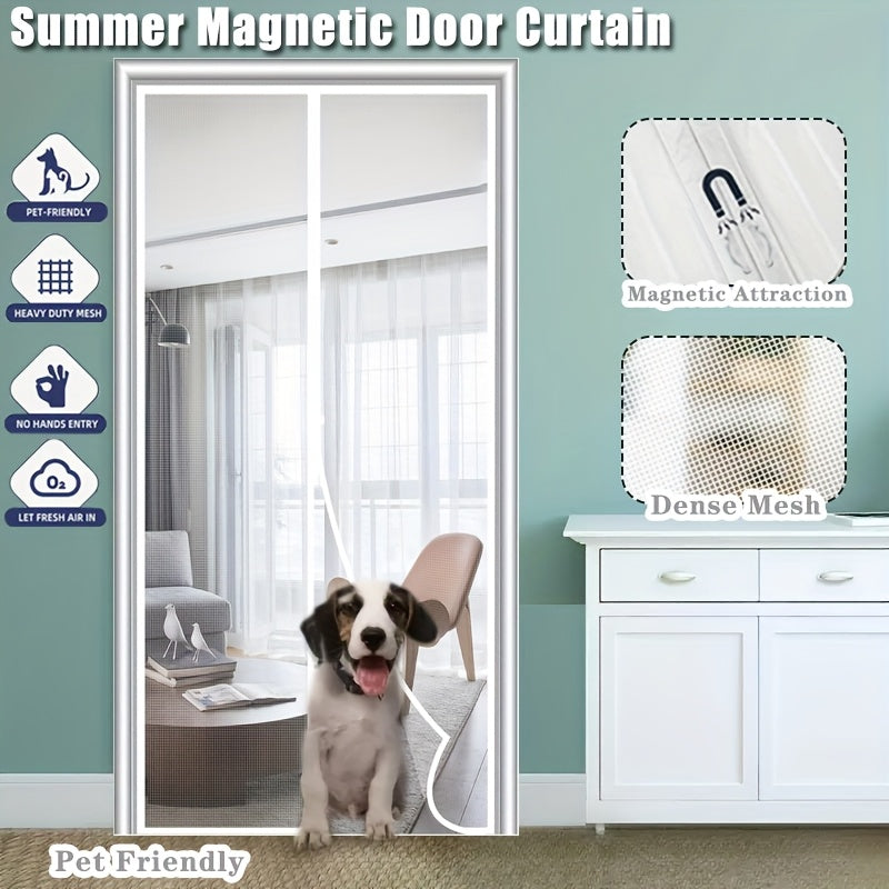 Magnetic Mosquito-proof Door Curtain, Summer Upgraded Screen Window, No Need to Drill, Mesh Curtain - Keeps Insects Out While Allowing Ventilation, Classic Style, Suitable for Bedrooms, Living Rooms