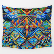 Geometric Irregular Hippie Mandala Pattern Tapestry