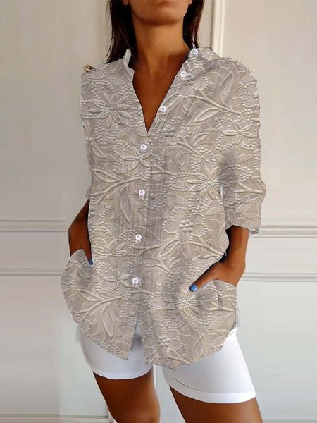 Women's 3D Digital Printing Fashion Long Sleeve Shirt