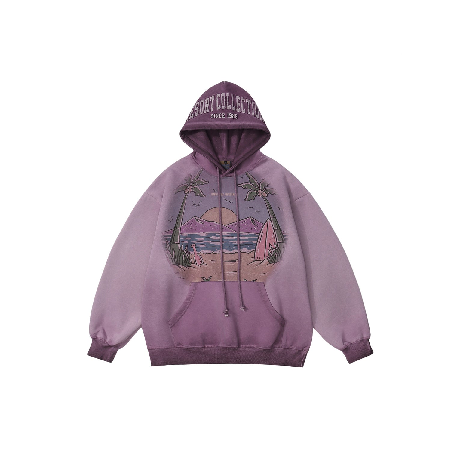 Men's Vintage Landscape Art Hoodie Streetwear