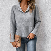 Chic Solid Stand Collar Pullover Sweater