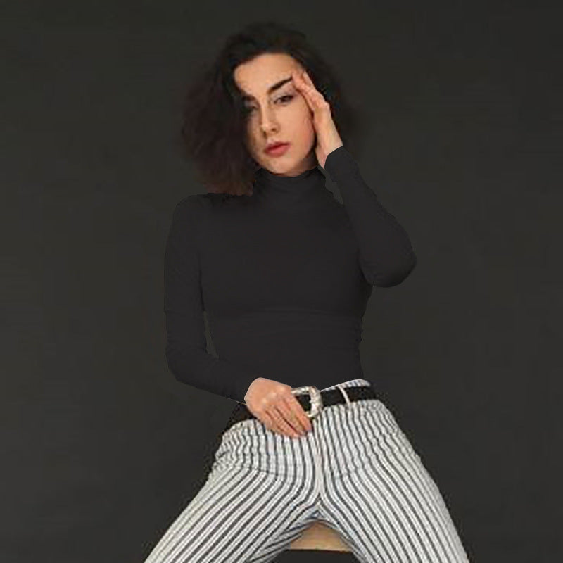 High-neck slim hip-lifting long-sleeved bodysuit