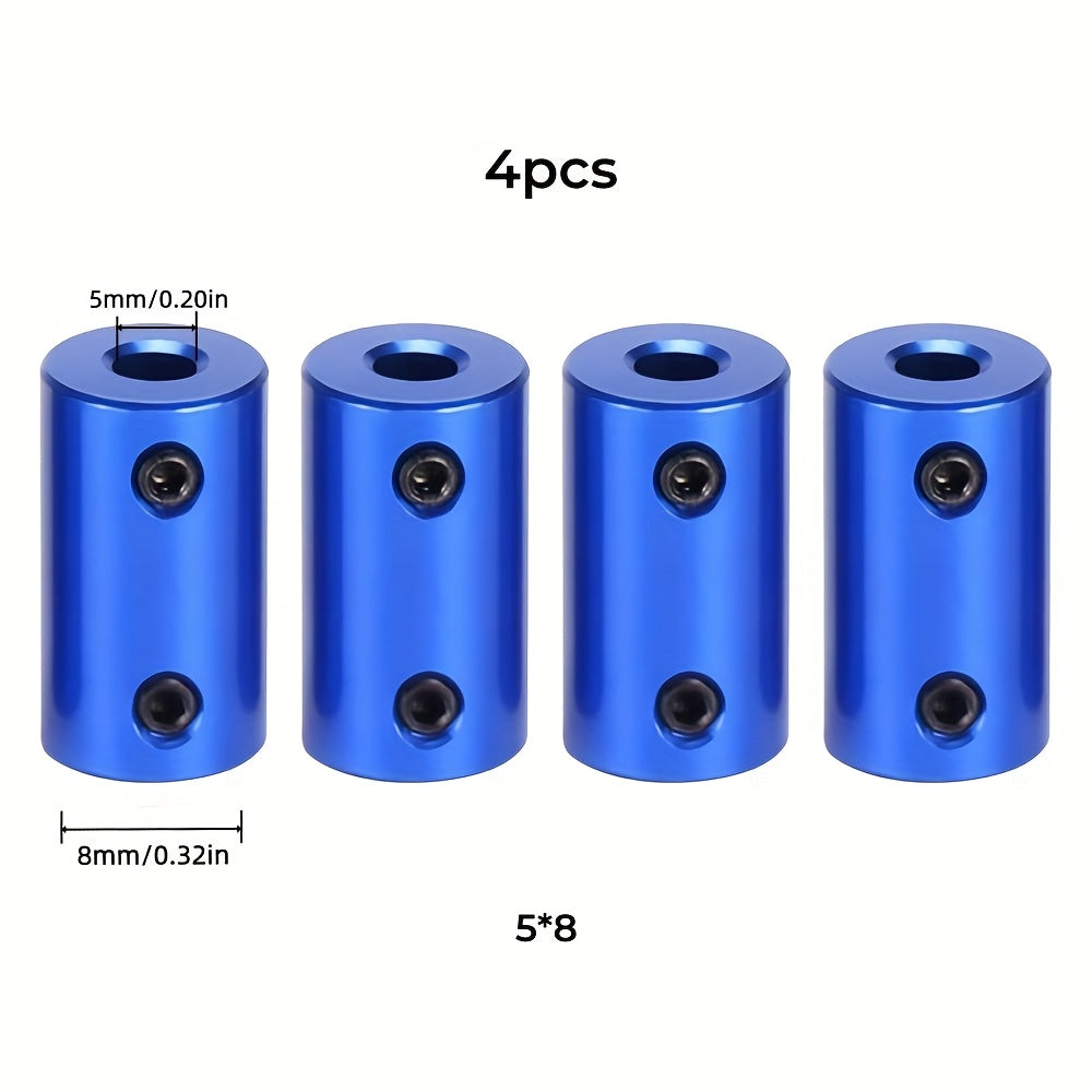 Set of 4 Metal Motor Coupler Connectors (5 mm & 8 mm) for Model Boats, Cars and Aircraft