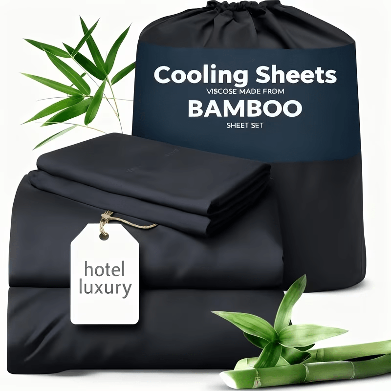 Cooling Bamboo Fiber Sheet Set – 4 Piece, 16‑Inch Extra‑Deep Pocket, Twin/Full/Queen/King Sizes