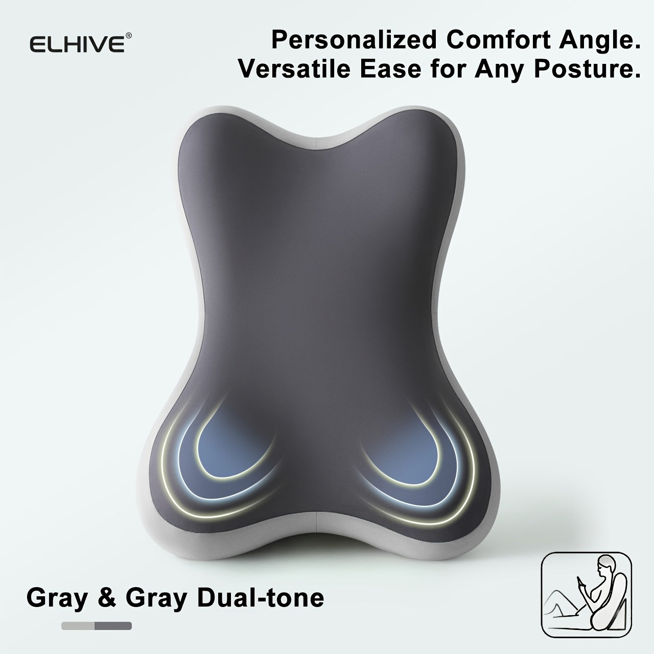 Large Memory Foam Bed Wedge Reading Pillow – Adjustable C‑Shaped Backrest with Removable Washable Cover