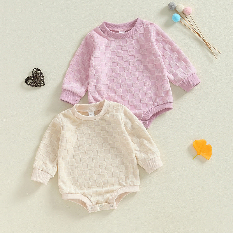 Baby Checkerboard Long Sleeve Jumpsuit